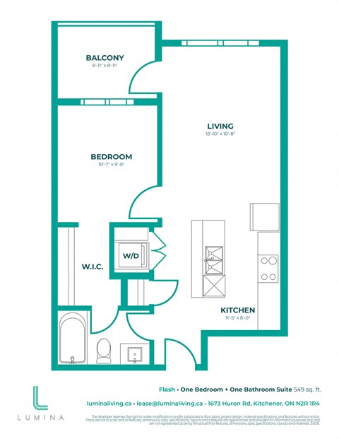 a floor plan of a unit with a bedroom and a bathroom